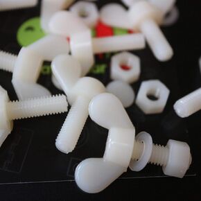 50x Nylon Butterfly, Wing Nut with thread, machine screws, includes nuts & washers, M5 x 16mm, 13/64 x 5/8