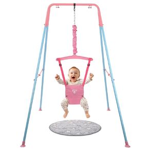 G TALECO GEAR Baby Jumper with Stand,Baby Bouncer,Easy Set-Up,Baby Exerciser for Active Babies,Suitable for Indoor and Outdoor, Pink