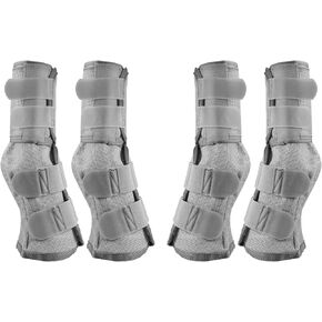 Asooll Gray Horse Fly Boots مجموعة من 4، أحذية Fly Boots حماية طماق الحصان تقلل من الدوس، والإجهاد الحافر، وتعب الساق، ودعم التدريب على التحمل والأداء in Kuwait