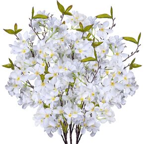 Artificial Apple Blossom Silk Flowers Tree Branches 33" Long Stems Faux Bouquet for Tall Vase Indoor Home Decor DIY Wedding Centerpiece Decoration, Bulk 3pcs (Pink)