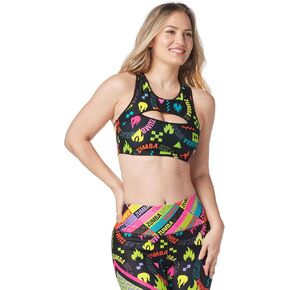 حمالة صدر رياضية نسائية مطبوعة بفتحة مفتاح من ZUMBA، بلوزة رياضية للتمرين للنساء in Kuwait