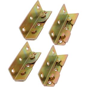 uxcell 79mmx25mmx23mm Screw Fixed Bed Hinge Rail Brackets Connecting Fittings 4 Sets
