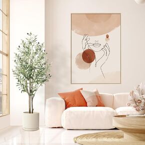 5ft Artificial Olive Trees, Faux Olive Tree Indoor with Natural Wood Trunk & Lifelike Fruits, Fake Olive Tree with White Planter for Home Balcony Office Garden Room Decor Gift, 5 Feet, 60 in