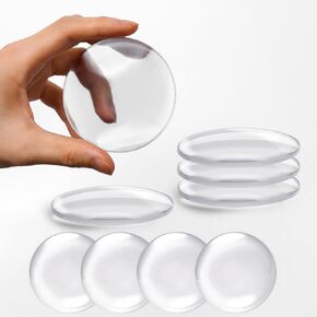 Door Knob Wall Shield.12 Pcs Self Adhesive Clear Door Knob Wall Protector,Round Soft Rubber Wall Shield Cushion,Door Stopper,Guard Door Bumper Wall Protector Silencer(Small Round 0.8" 12PCS)