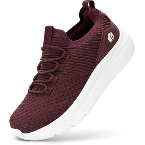 FitVille Walking Shoes Womens Slip on Walking Sneakers Lightweight Wide Width for Flat Feet Plantar Fasciitis Heel Pain Relief - Cloud Walker V15