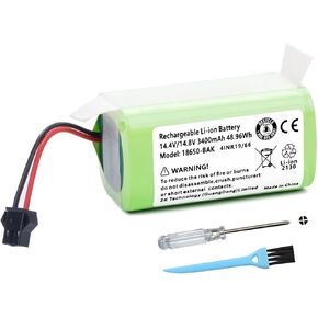 3400mAh Battery Replacement for Proscenic 850T 850P Neatsvor X500 X520 X600 Ultenic D5/ D5S Pro Series Robot Vacuum Cleaner CMICR18650F8M7-4S1P BFG-WSQ H18650CH-4S1P 14.4V 48.96Wh