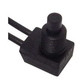 Morris 70165 SPST Miniature Push Button, Maintained Contact, On-Off with 6" Leads, Black
