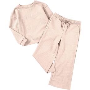 blibean Girls Fall Clothes Set Tween Rib Knit Sweatsuit Outfits Size 4-13 Years