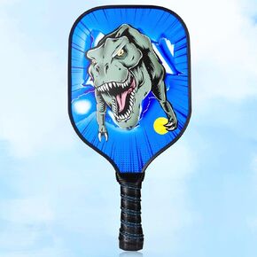 Kids Pickleball Paddles, Cute Pickleball Paddle with Small Grip, Lightweight Pickleball Rackets, Honeycomb Core, Fiberglass Pickleball Paddle Set for Children 4-11 Years Old, Child-Size