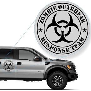Yoonek Graphics Zombie Outbreak Response Team Decal Sticker for Car Window, Laptop and More. # 555 (10" x 10", Black)
