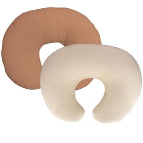 Nursing Pillow Cover,Muslin Cotton,Removable Cover For Breastfeeding pillows,2-Pack Pillow Covers,Ultra-soft Baby Nursing Pillow, Fits Newborn Feeding Pillow 22.5IN*18IN (Sage Green & Cream-Coloured)