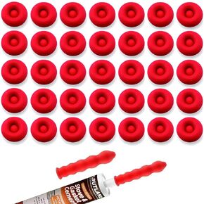 Caulk Cap, Caulk Saver Cap, Caulk Saving Cap, Caulking Tube Covers, Caulk Saver Cover for Sealing and Preserving, Red (10 Pieces)