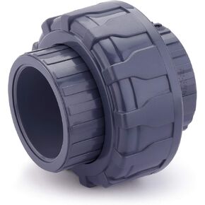 PVC Pipe Fitting, 2" Union JETSTREAM, Schedule 80, Grey, EPDM O-Ring, Socket x Socket, F1970, SCH80 (2")