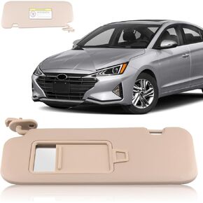 Left Driver and Right Passenger Side Sun Visor Compatible with Hyundai Elantra AD 2016 2017 2018 2019,Sunvisor Replaces 85210-F0100TTX 85220-F0100TTX(Gray)