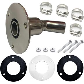 Diesel Heater Thru Hull Exhaust Skin,Marine Grade 316 Stainless Steel,Fitting for 24mm Tube Pipe Socket Hardware(Bent)