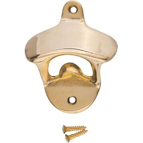 Cast Brass Classic Bottle Opener Wall Mounted | Vintage Bar Accessories for the Home or Restaurant | UA-725-PB
