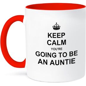 3dRose Keep Calm You're Going Future Aunt Auntie Text Gift Mug, 11 oz, Black