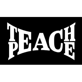 Teach Peace Vinyl Decal Sticker Car Truck Van SUV Window Wall Cup Laptop - One 6.5 Inch White Decal- MKS0693