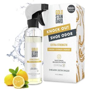 Natural Shoe Deodorizer Spray & Odor Eliminator - 1 Pack 6 Oz Refreshing & Long Lasting Fresh Citrus Burst Shoe Spray - Footwear Freshener for Sneakers, Boots, and Athletic Shoes