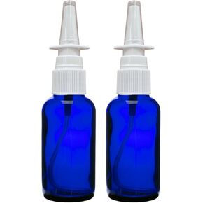 Cobalt Blue Glass 1 oz with Nasal Sprayer - EMPTY, Refillable, Travel Size, Quality Glass! (6 Pack)