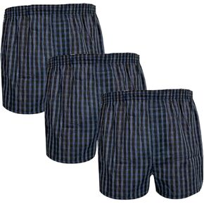 3-Packs Men's Incontinence Underwear Boxers, Leak Proof Underwear absorbent 150cc, Urine leakage countermeasures Washable Reusable Underwear (L, Dark blue)