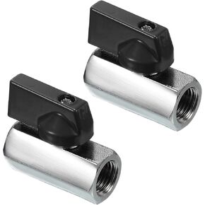 PATIKIL 1/2 NPT Brass Mini Ball Valve, 2 Pack NPT Female to Female Shut-Off Valve for Pipe Coupler Connector, Red
