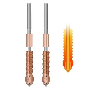 K1C Nozzle 0.6*0.8mm 2pcs Unicorn Quick Plug Ender 3 V3 Nozzle Fits K1C/K1 Max 3D Printer Ceramic Heater Block Hot End Accessory Replacement, Thermal Cut from Titanium Copper Alloy and Hardened Steel