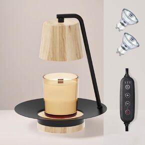 Anrak Candle Warmer lamp with Timer, Dimmable Wax Melt Warmer for Jar Candles with 2 Bulbs, Gift for Mom and Friends, House Warming Gift, Bedroom Home Decor