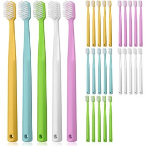 Disposable Toothbrush, Toothbrush Bulk, Individually Packaged, Delicate and Beautiful Tooth Brush Pack, Soft Bristles, 5 Color Matching, Better Cleaning Effect (PACK-30)
