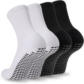 2/4 Pairs Mens Soccer Socks with Grips Cushioned Anti Slip Football Basketball Sports Socks