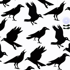 24 PCS Hanging Crow Decorations Felt Black Crow Ornament Raven Bird Halloween Decorations for DIY Indoor Outdoor Decorations