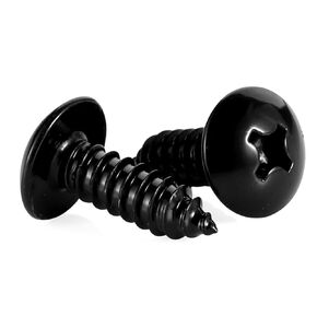 #4 x 1/2" Truss Head Wood Screws Sheet Metal Screw, Self Tapping, 18-8 Stainless Steel 304 Black Finish, 100 PCS