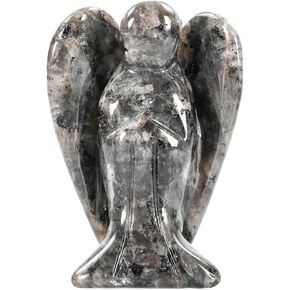 WHAL&YUNE Amethyst Angel Figurine Natural Energy Healing Crystals Gemstone Hand Carved Sculpture for Home Office Desk Decor Holiday Lucky Gift - 2 inches