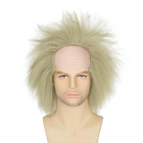 Miss U Hair Men Short Messy Green Wig with Spiky Strands Adult Costume Halloween Wig