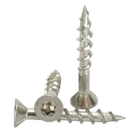 305 Stainless Torx Deck Screw #8 x 1-1/4 Flat Head w/Nibs, Type 17 Point, Bit Included (#8x1-1/4" 1,050 PCS)