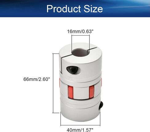 Heyiarbeit 16mm to 16mm Shaft Coupling Aluminium Flexible Plum Coupling D40 L66 Connector Flexible Coupler for 3D Printer CNC Machine and Servo Stepped Motor in Kuwait