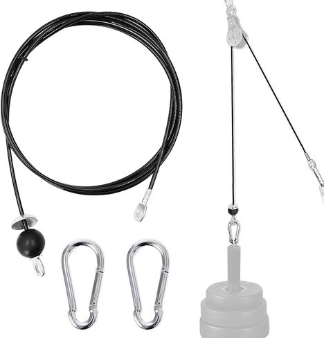 Fitness Pulley Cable, Gym Replacement Cable Heavy Duty Steel Wire Rope Fitness Cable Pulley System Attachments Home Gym Machine Equipment Workout Accessories in Saudi Arabia