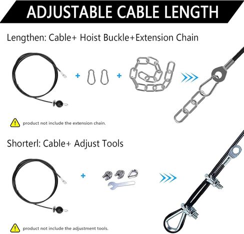 Fitness Pulley Cable, Gym Replacement Cable Heavy Duty Steel Wire Rope Fitness Cable Pulley System Attachments Home Gym Machine Equipment Workout Accessories in Saudi Arabia