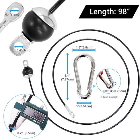 Fitness Pulley Cable, Gym Replacement Cable Heavy Duty Steel Wire Rope Fitness Cable Pulley System Attachments Home Gym Machine Equipment Workout Accessories in Saudi Arabia