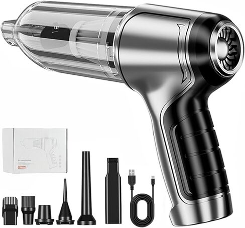Handheld Car Vacuum Cleaner, 6500R Vacuum Cleaner and Air Duster, 120W High Power Wet and Dry Handheld Car Vacuum Cleaner with LED Light and Multi-Nozzles for Car, Home, Office, Pet in Saudi Arabia