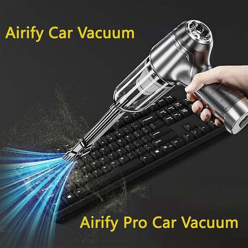Handheld Car Vacuum Cleaner, 6500R Vacuum Cleaner and Air Duster, 120W High Power Wet and Dry Handheld Car Vacuum Cleaner with LED Light and Multi-Nozzles for Car, Home, Office, Pet in Saudi Arabia