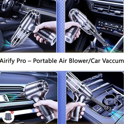 Handheld Car Vacuum Cleaner, 6500R Vacuum Cleaner and Air Duster, 120W High Power Wet and Dry Handheld Car Vacuum Cleaner with LED Light and Multi-Nozzles for Car, Home, Office, Pet in Saudi Arabia
