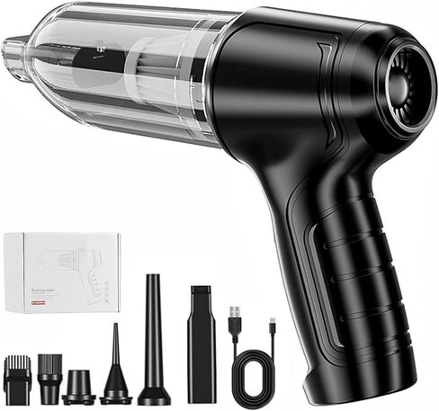 Handheld Car Vacuum Cleaner, 6500R Vacuum Cleaner and Air Duster, 120W High Power Wet and Dry Handheld Car Vacuum Cleaner with LED Light and Multi-Nozzles for Car, Home, Office, Pet in Saudi Arabia