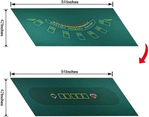 84 X 42 Inches Texas Holdem/Blackjack and Roulette/Craps Gambling Tablecloth, Flannel, Double Sides,100% Durac Waterproof, Washable and Ironable. (Green) in Saudi Arabia