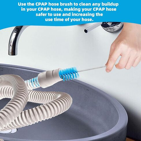 فرشاة تنظيف لخرطوم CPAP، تنظيف أنابيب بطول 7 أقدام وفرشاة تنظيف أنبوب CPAP بقطر 15 مم 19 مم متوافقة مع معظم مستلزمات تنظيف CPAP من نوع خرطوم CPAP (أزرق) in Kuwait