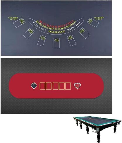 84 X 42 Inches Texas Holdem/Blackjack and Roulette/Craps Gambling Tablecloth, Flannel, Double Sides,100% Durac Waterproof, Washable and Ironable. (Green) in Saudi Arabia