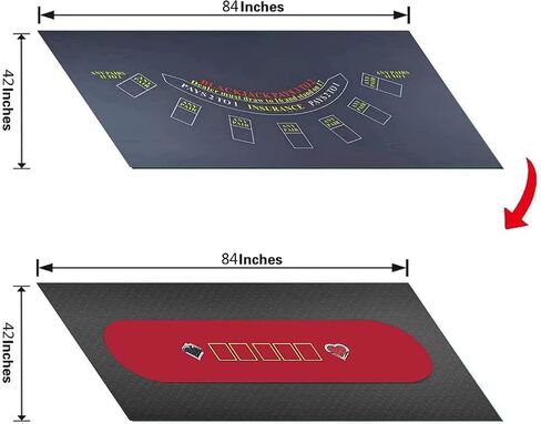 84 X 42 Inches Texas Holdem/Blackjack and Roulette/Craps Gambling Tablecloth, Flannel, Double Sides,100% Durac Waterproof, Washable and Ironable. (Green) in Saudi Arabia
