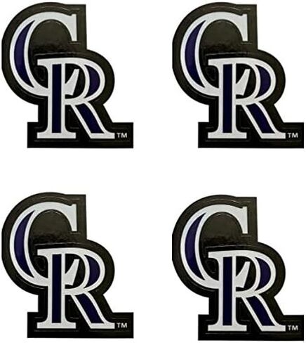mlb 4 Colorado Rockies Team Logo Stickers Set Individual Official Major League Baseball Helmet Emblems Denver The Rocks in Kuwait