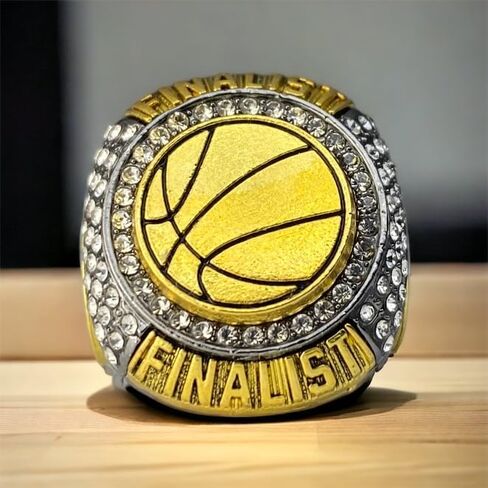 1 or 12 Pack Basketball Championship Trophy Ring Award Gunmetal and Gold-Tone Gift for Tournament or League Champion Winner or Finalist in Saudi Arabia