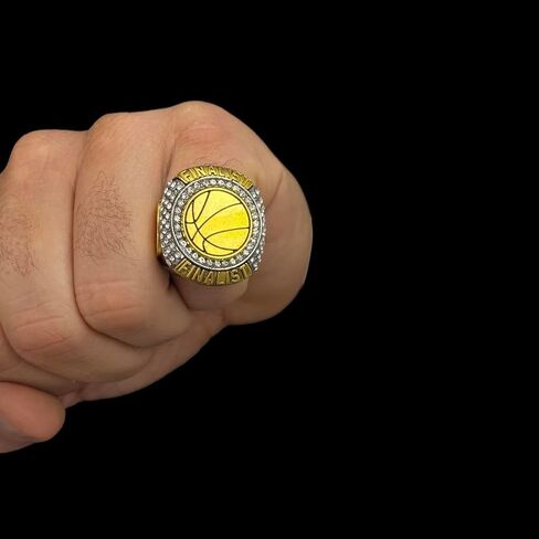 1 or 12 Pack Basketball Championship Trophy Ring Award Gunmetal and Gold-Tone Gift for Tournament or League Champion Winner or Finalist in Saudi Arabia